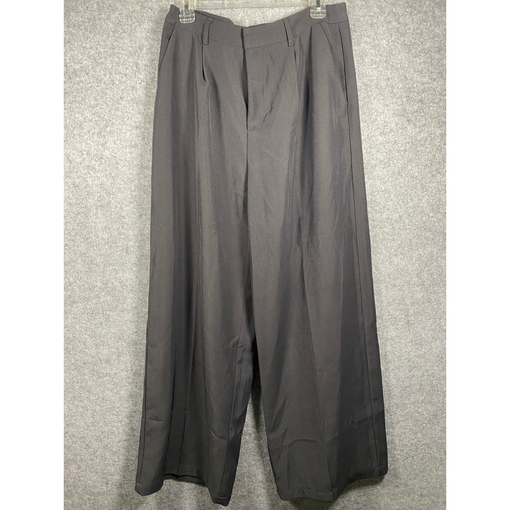Cider‎ Black Wide Leg Pleated Trousers High Waisted Dress Pants XL NWT